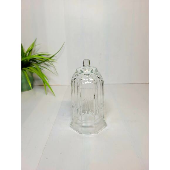 Vintage 8 Paneled Votive Cup Pegged Candle Holder, Large Astoria Clear Glass - Picture 1 of 4